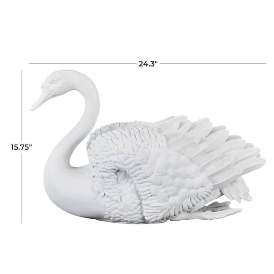 24" White Swan Sculpture